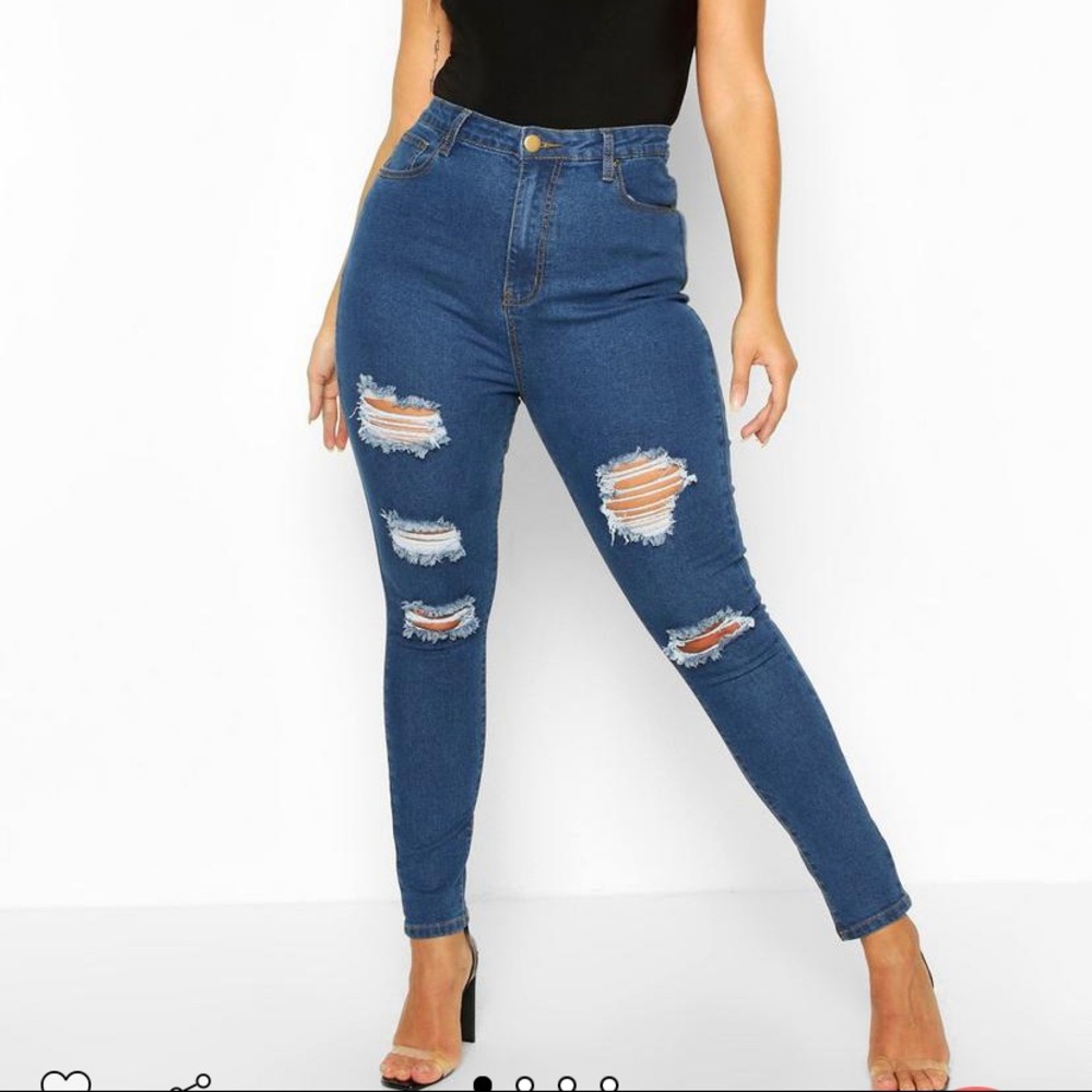 Plus Distressed Skinny Jeans